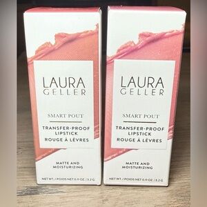 New Lot Of 2 Laura Geller Smart Pout Transfer Proof Lipstick Clever Wine 3.2g ea